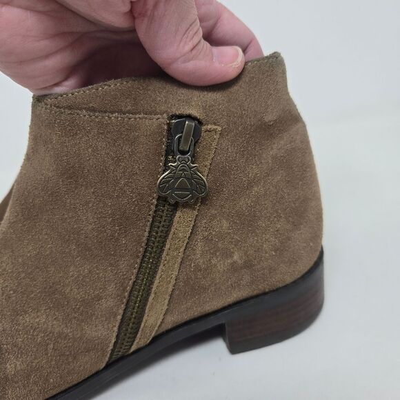 BETTYE MULLER CONCEPTS Trinity Bootie Brown Suede Leather Size 7 Side Zip - Picture 6 of 14